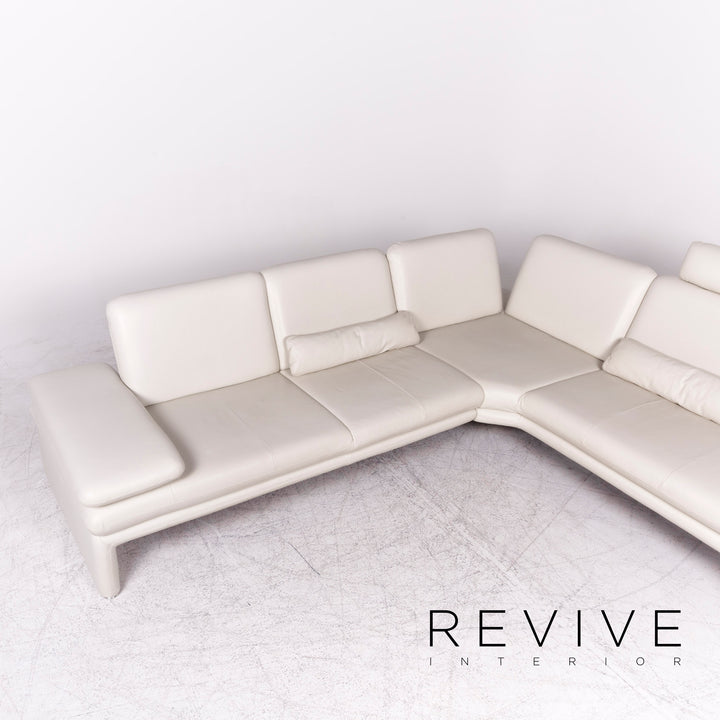 Willi Schillig Brooklyn designer leather corner sofa stool set real leather sofa couch #8831