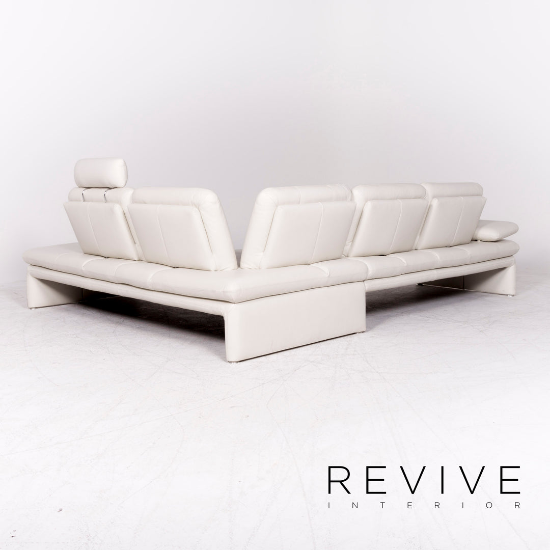 Willi Schillig Brooklyn designer leather corner sofa stool set real leather sofa couch #8831