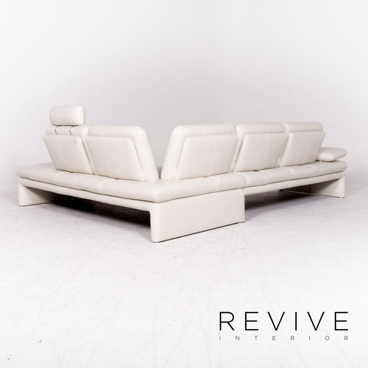 Willi Schillig Brooklyn designer leather corner sofa stool set real leather sofa couch #8831