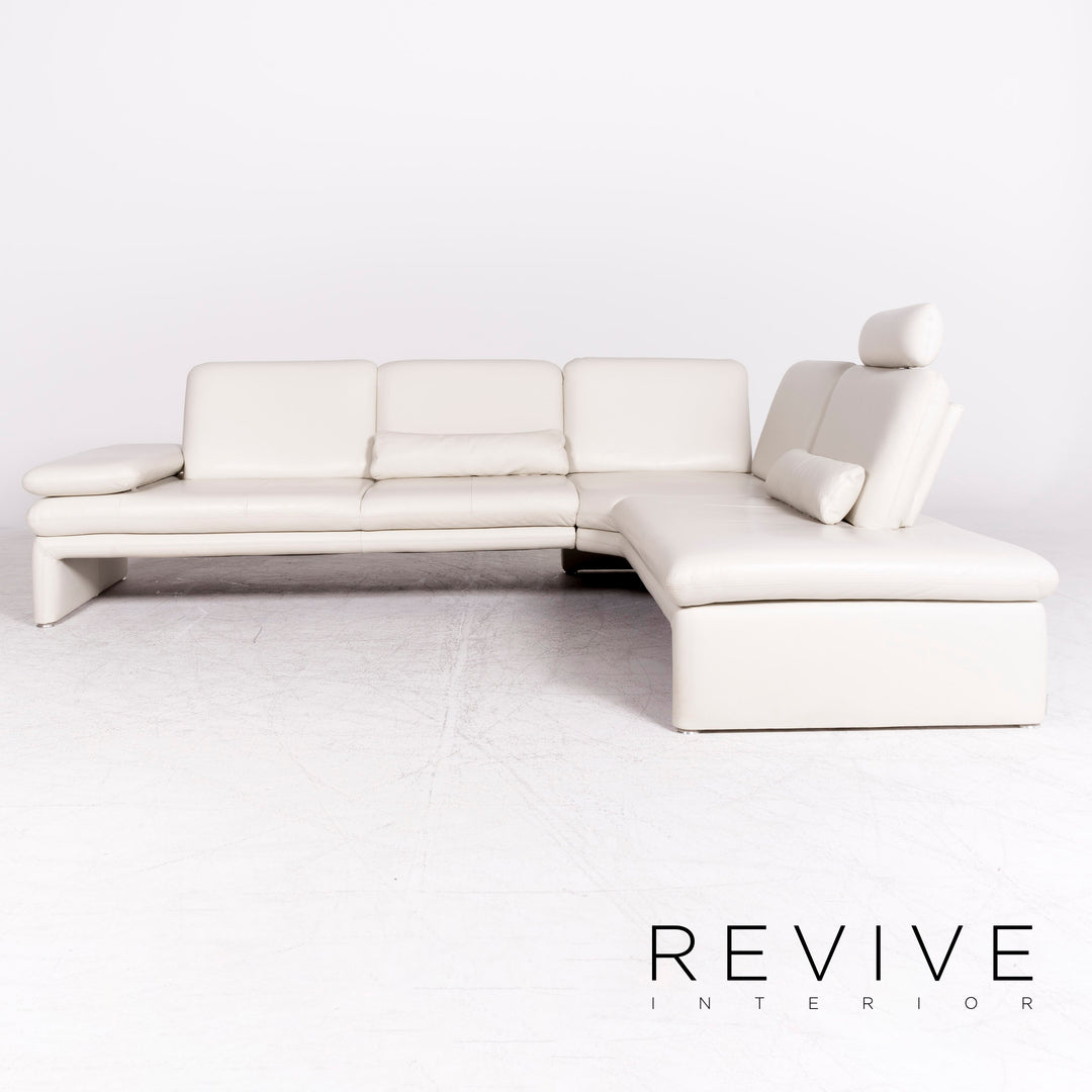 Willi Schillig Brooklyn designer leather corner sofa stool set real leather sofa couch #8831