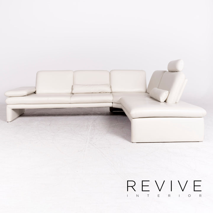 Willi Schillig Brooklyn designer leather corner sofa stool set real leather sofa couch #8831