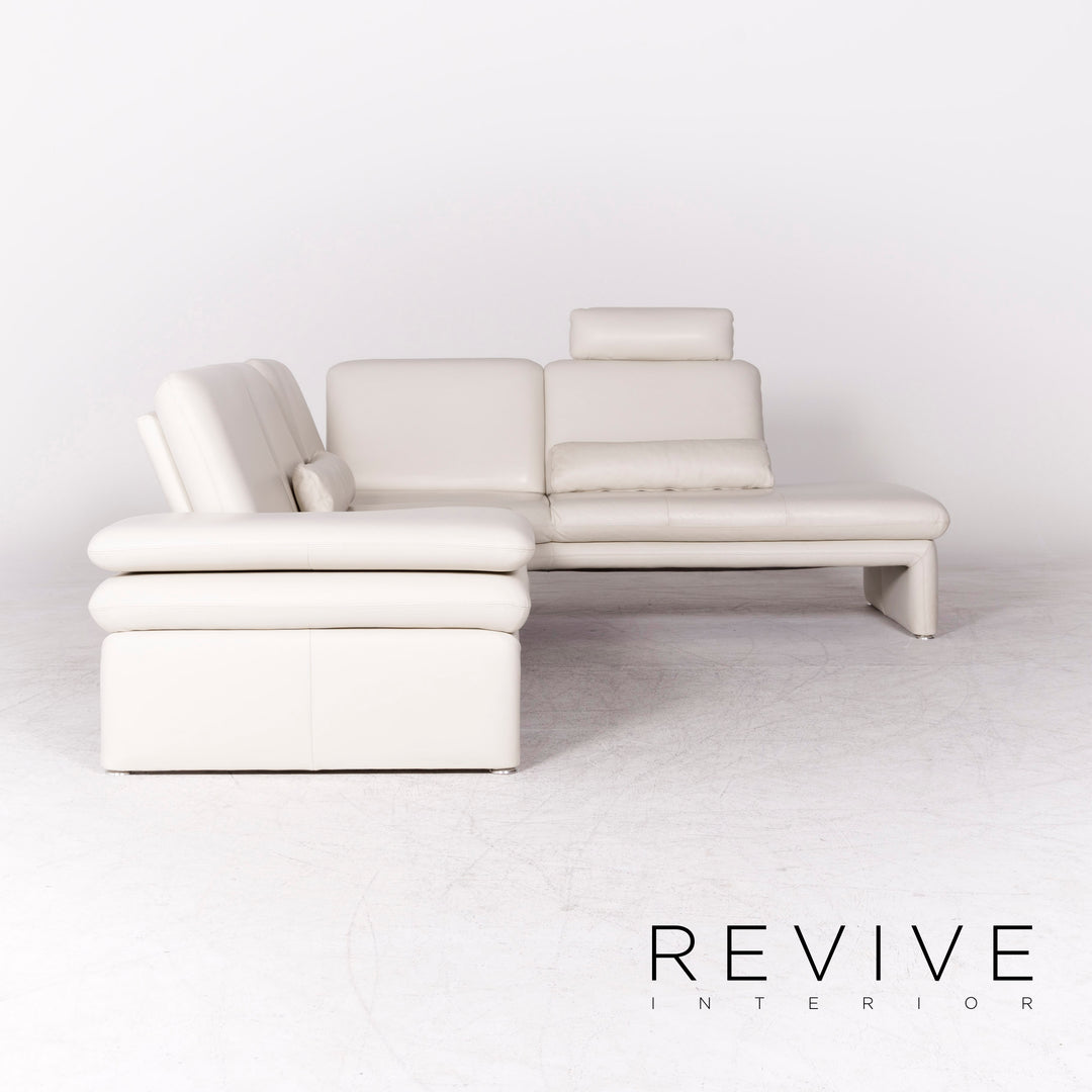 Willi Schillig Brooklyn designer leather corner sofa stool set real leather sofa couch #8831