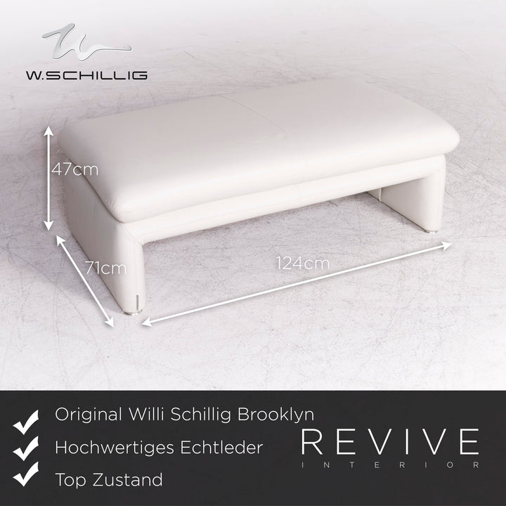 Willi Schillig Brooklyn designer leather corner sofa stool set real leather sofa couch #8831