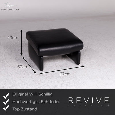 Willi Schillig Designer Leder Sofa Garnitur Schwarz 1x Dreisitzer 1x Zweisitzer 1x Sessel #9757