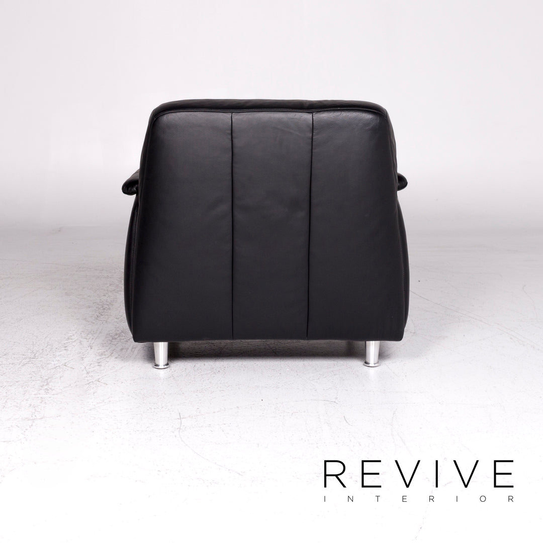 Willi Schillig designer armchair set black 1x armchair 1x stool #9422