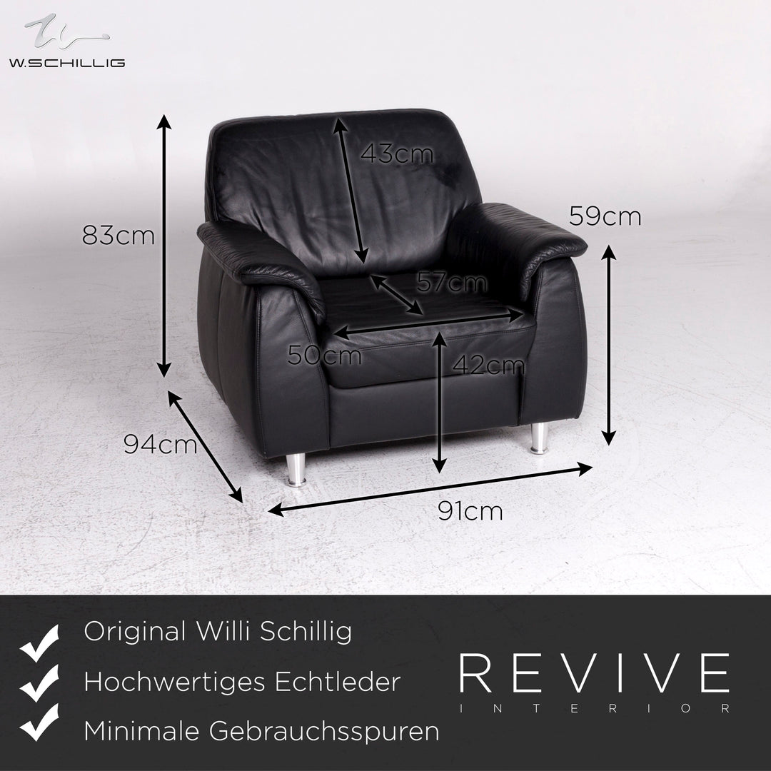 Willi Schillig Leather Armchair Black #9207