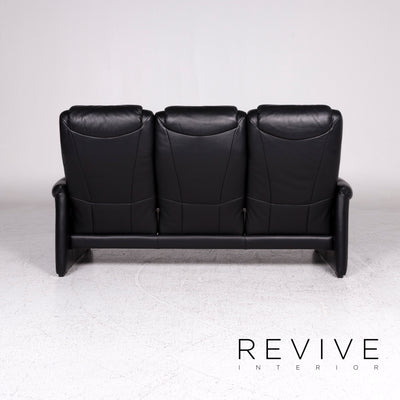 Willi Schillig Leder Sofa Schwarz Dreisitzer Couch #9690