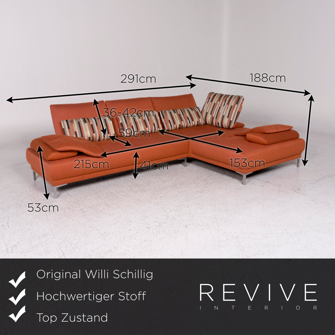 Willi Schillig fabric sofa set orange corner sofa stool #10135