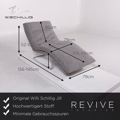 Willi Schillig Jill Stoff Liege Grau Funktion Relaxfunktion #12064