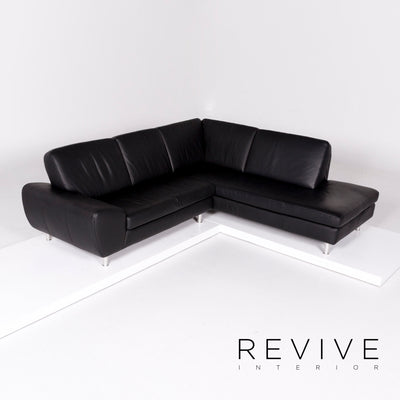 Willi Schillig Leder Ecksofa Schwarz Sofa Couch #10690