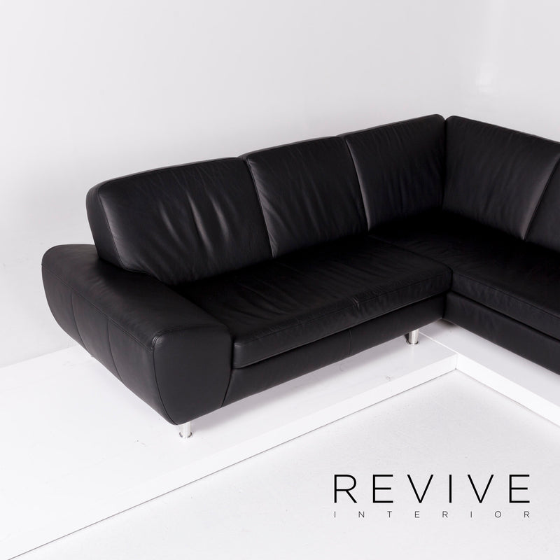 Willi Schillig Leder Ecksofa Schwarz Sofa Couch 