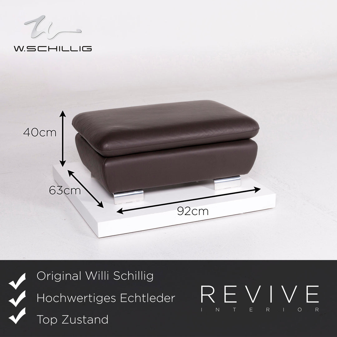 Willi Schillig leather sofa set brown 1x corner sofa 1x stool #11092