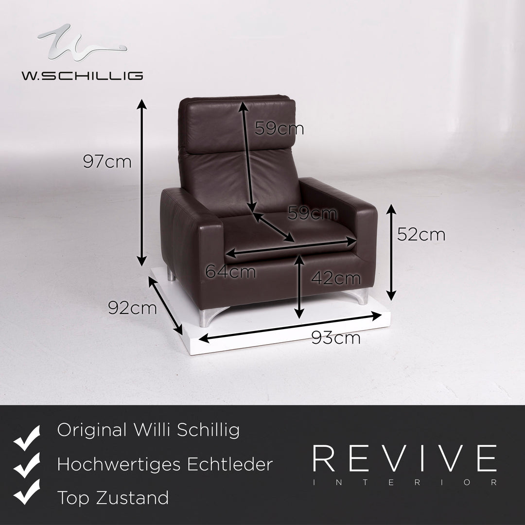 Willi Schillig Leder Sofa Garnitur 1x Dreisitzer 1x Sessel 1x Hocker #11314