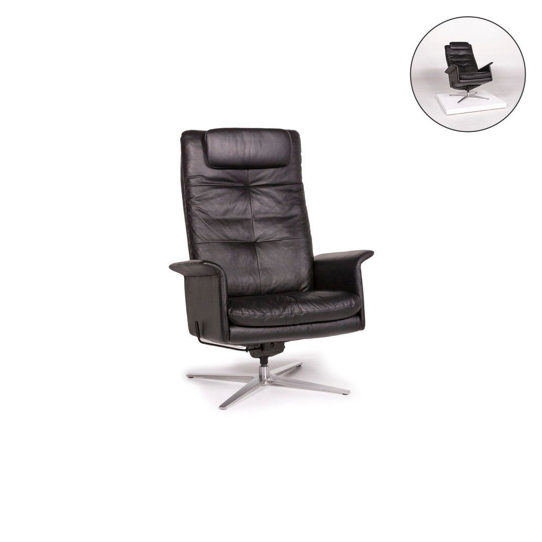 Willi Schillig leather armchair black relaxation function #11913
