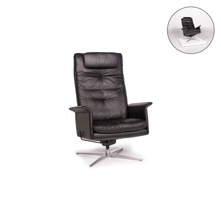 Willi Schillig leather armchair black relaxation function #11913