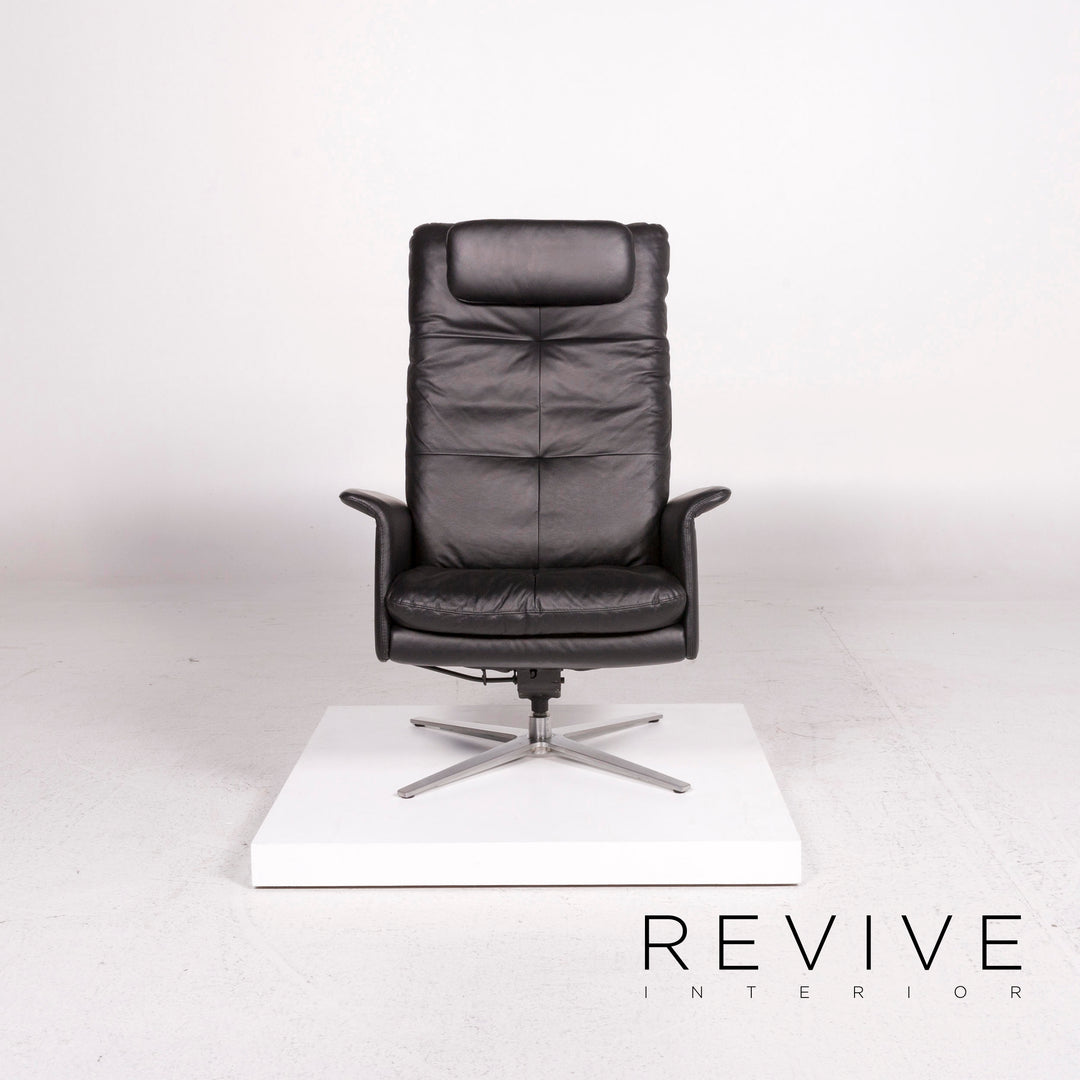 Willi Schillig leather armchair black relaxation function #11913