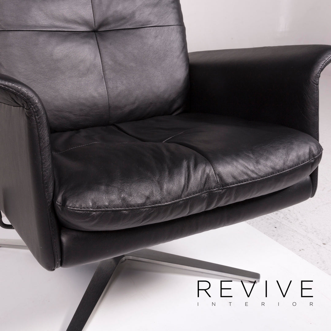 Willi Schillig leather armchair black relaxation function #11913