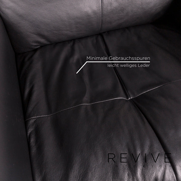 Willi Schillig leather armchair black relaxation function #11913