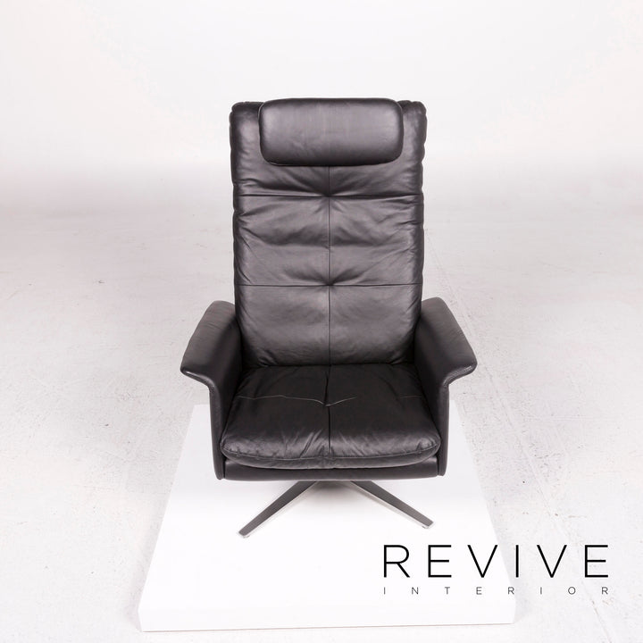 Willi Schillig leather armchair black relaxation function #11913