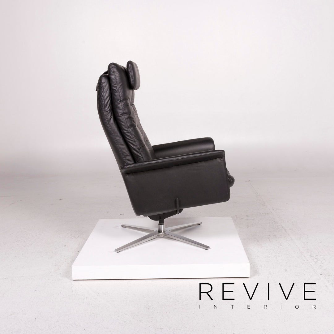 Willi Schillig leather armchair black relaxation function #11913