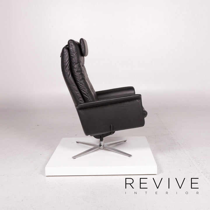 Willi Schillig leather armchair black relaxation function #11913