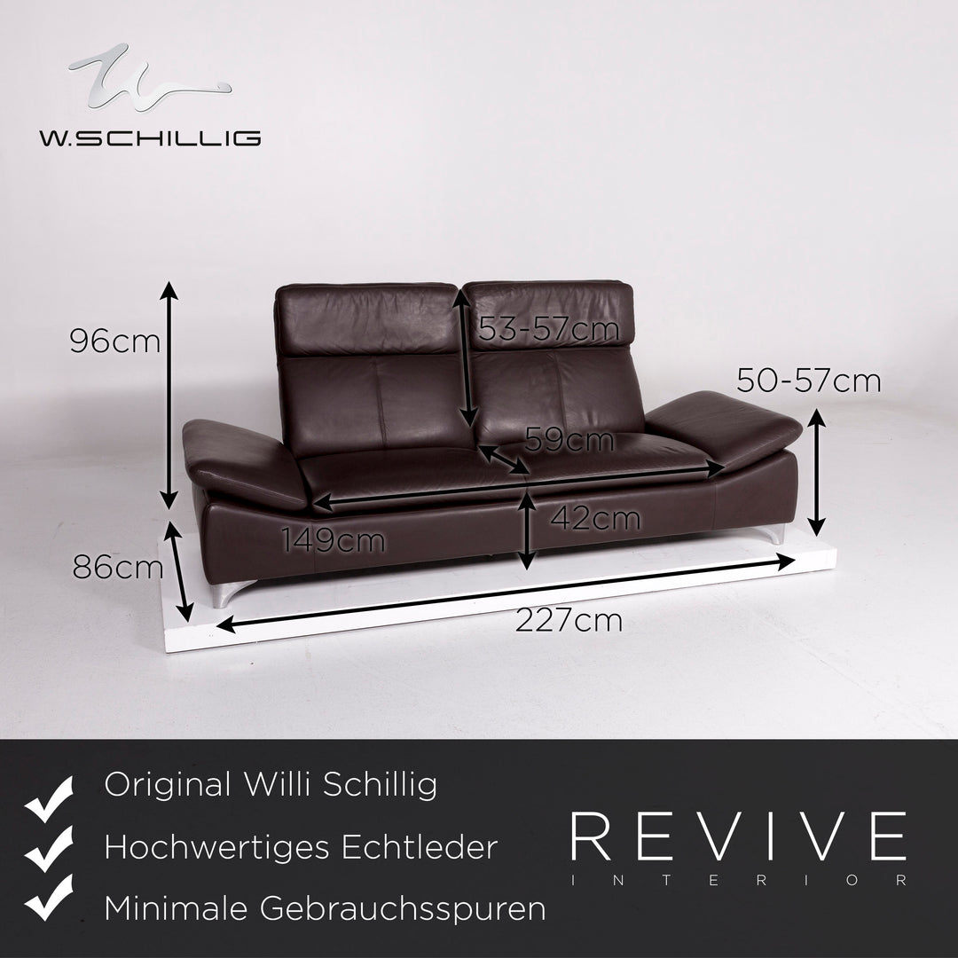Willi Schillig Leder Sofa Garnitur 1x Dreisitzer 1x Sessel 1x Hocker #11314