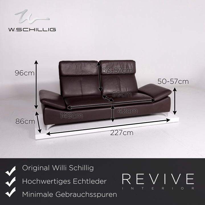 Willi Schillig Leder Sofa Garnitur 1x Dreisitzer 1x Sessel 1x Hocker #11314