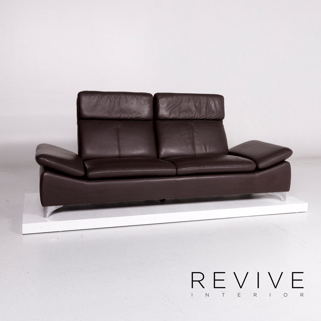 Willi Schillig Leder Sofa Garnitur 1x Dreisitzer 1x Sessel 1x Hocker #11314