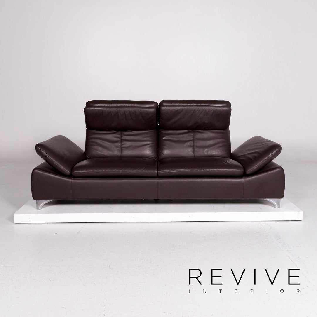 Willi Schillig Leder Sofa Garnitur 1x Dreisitzer 1x Sessel 1x Hocker #11314