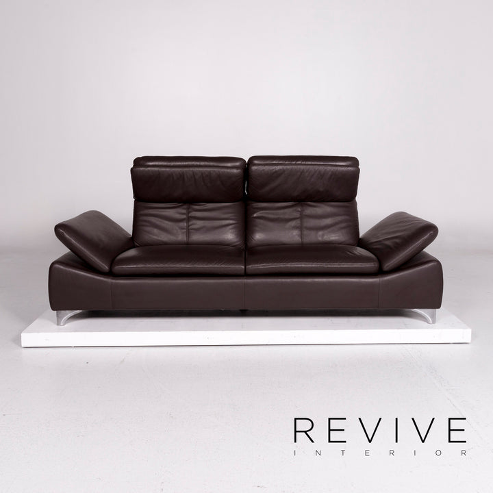 Willi Schillig Leder Sofa Garnitur 1x Dreisitzer 1x Sessel 1x Hocker #11314