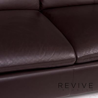 Willi Schillig Leder Sofa Braun Dreisitzer Funktion Couch #10959