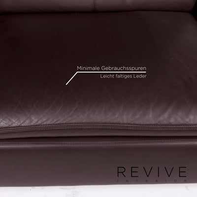 Willi Schillig Leder Sofa Braun Dreisitzer Funktion Couch #10959