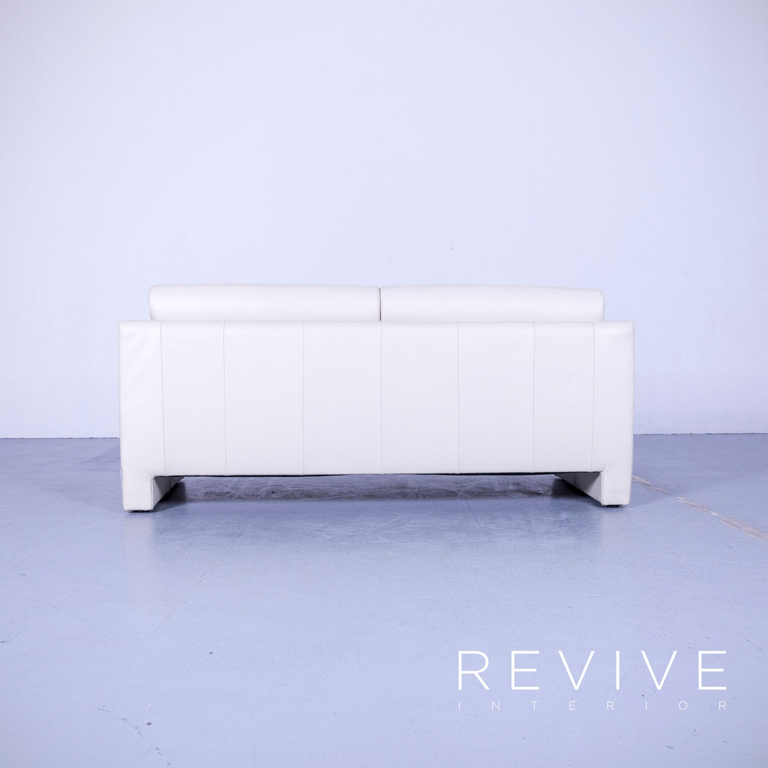 Willi Schillig Leder Sofa Creme Weiß Dreisitzer Couch Echtleder #4665