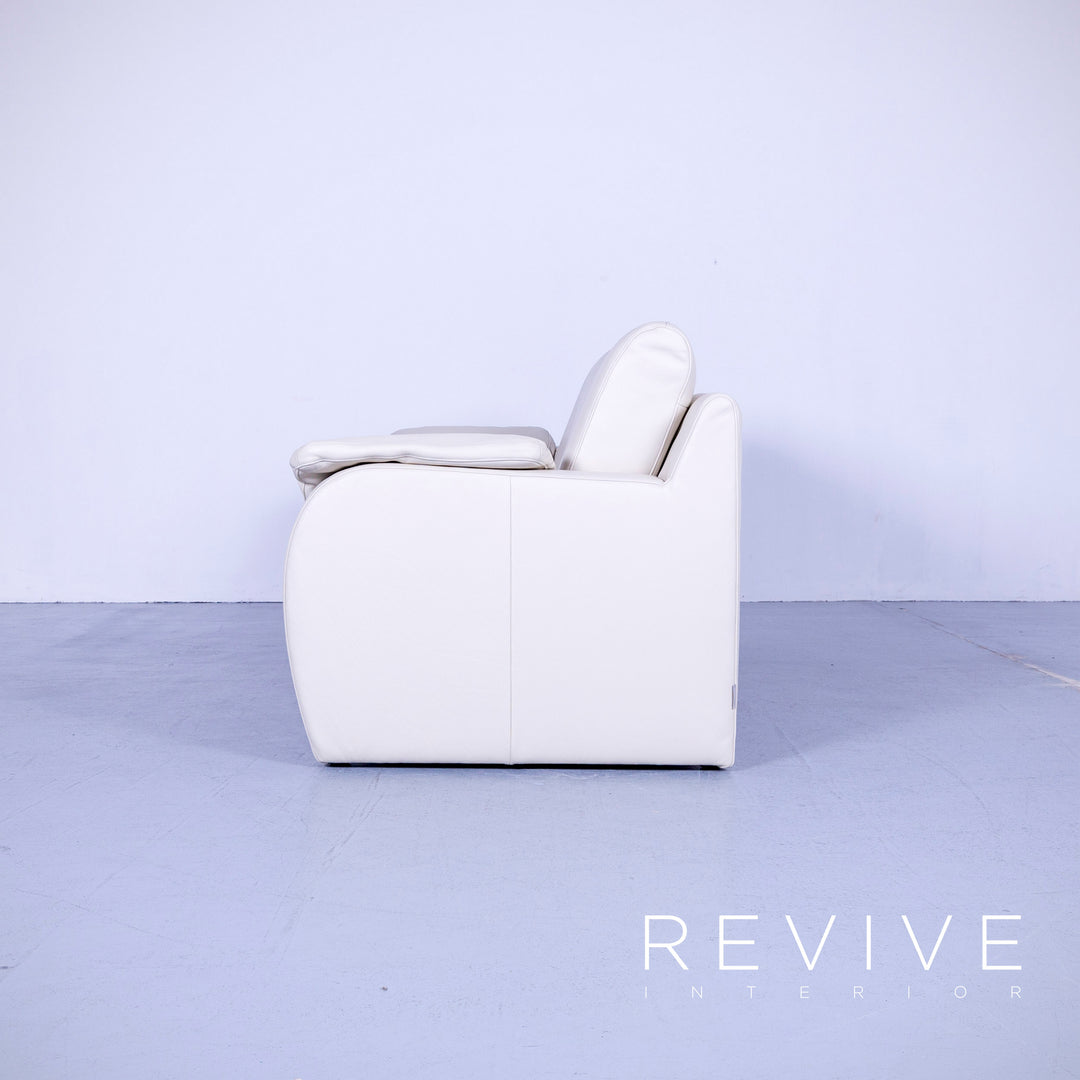 Willi Schillig Leder Sofa Creme Weiß Dreisitzer Couch Echtleder #4665