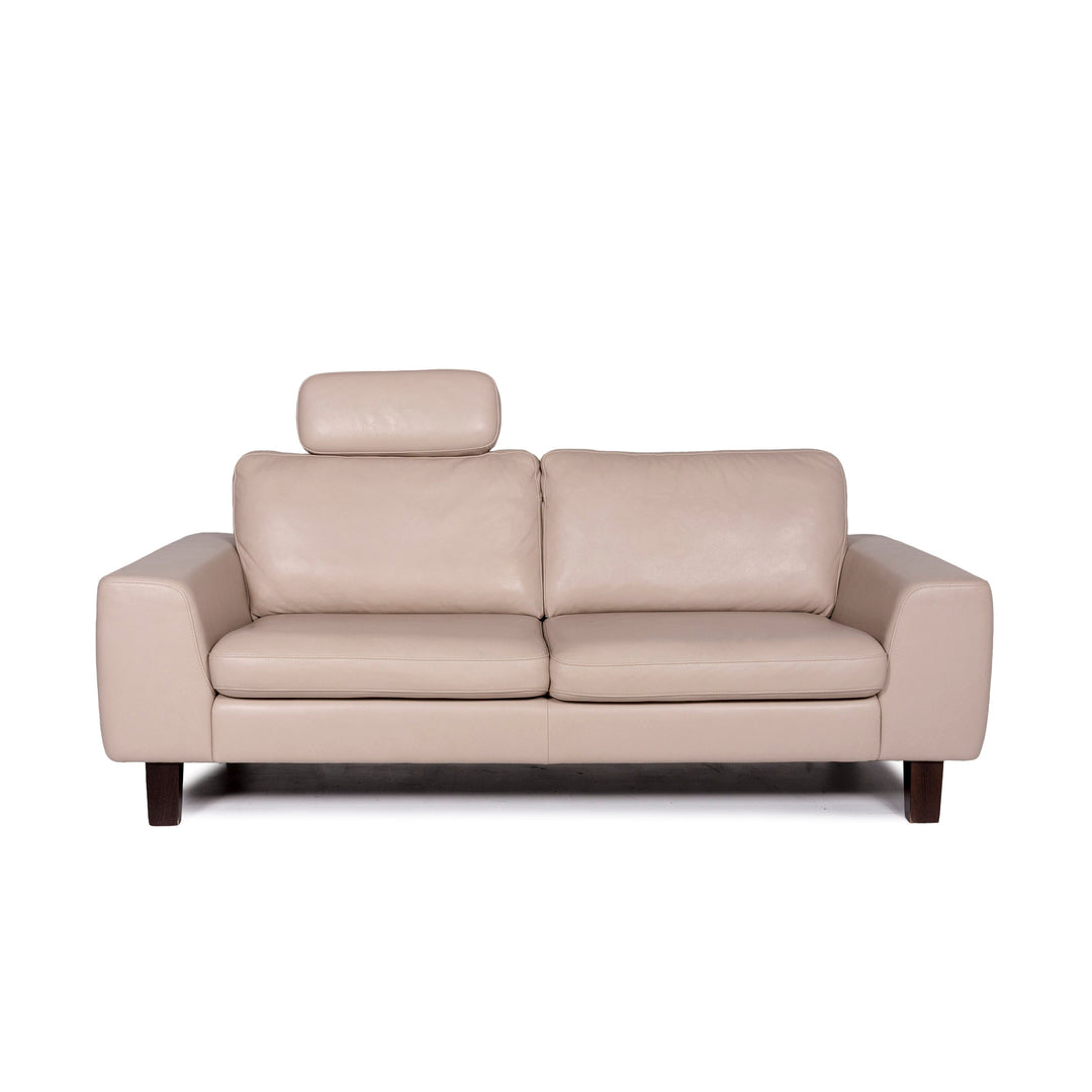 Willi Schillig Leder Sofa Creme Zweisitzer Couch #11260