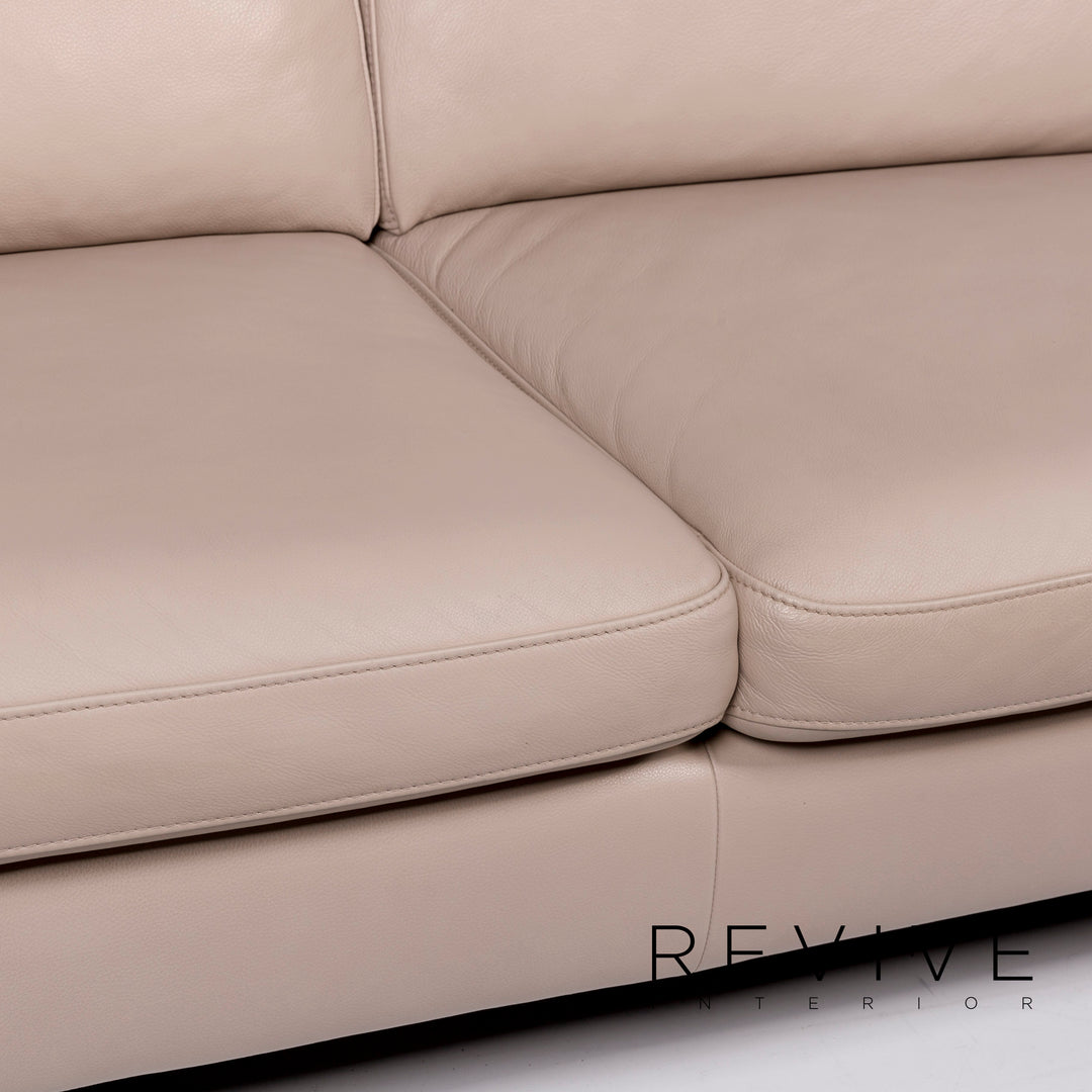 Willi Schillig Leder Sofa Creme Zweisitzer Couch #11260