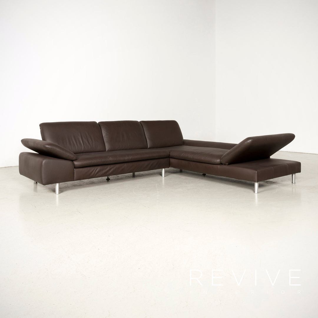 Willi Schillig Loop Designer Leder Sofa Braun Ecksofa Echtleder Couch #8075