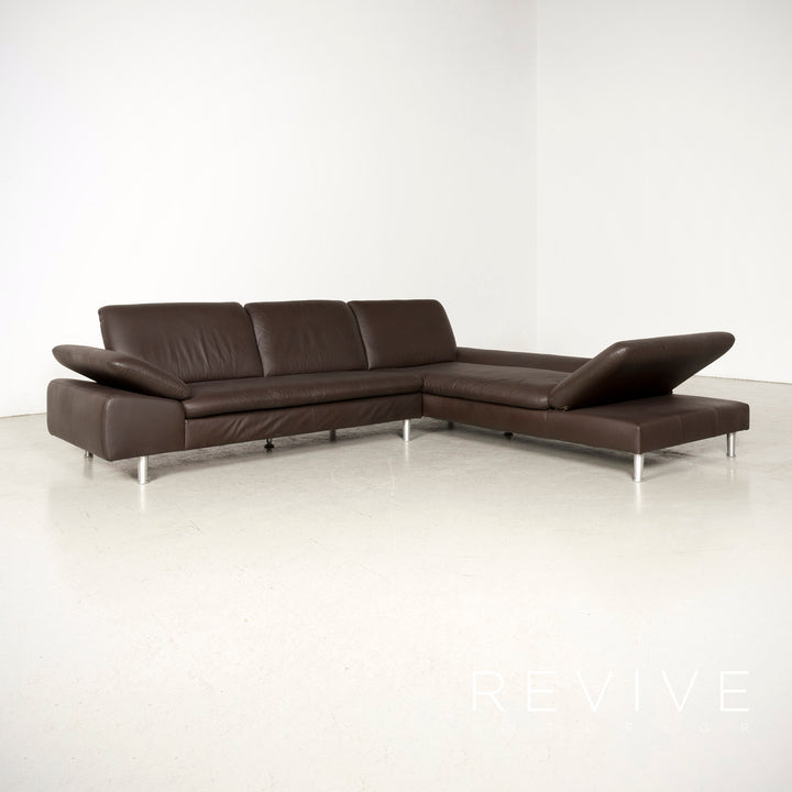 Willi Schillig Loop Designer Leder Sofa Braun Ecksofa Echtleder Couch #8075