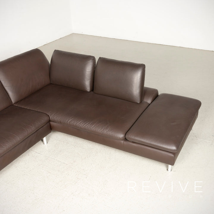 Willi Schillig Loop Designer Leder Sofa Braun Ecksofa Echtleder Couch #8075