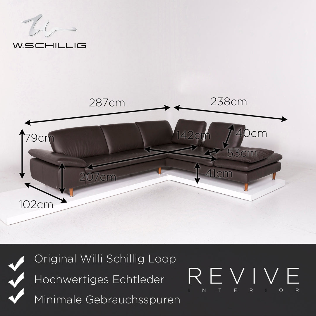 Willi Schillig Loop Leder Ecksofa Braun Sofa Funktion Couch #11982