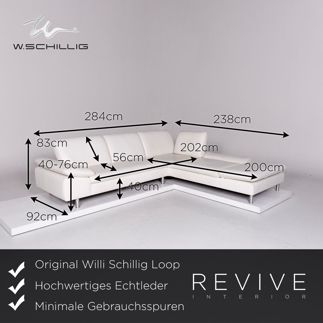Willi Schillig Loop Leder Ecksofa Weiß Sofa Funktion Couch #10939