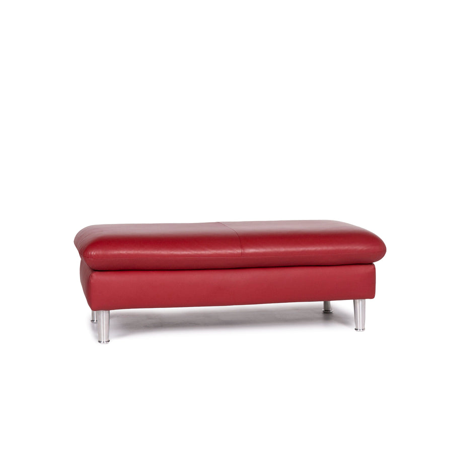 Willi Schillig Loop Leder Hocker Rot Ottoman #10949