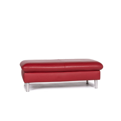 Willi Schillig Loop Leder Hocker Rot Ottoman #10949