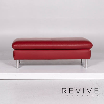 Willi Schillig Loop Leder Hocker Rot Ottoman #10949