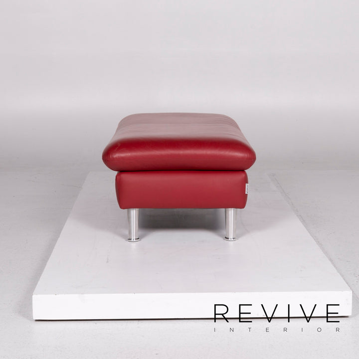 Willi Schillig Loop Leder Hocker Rot Ottoman #10949