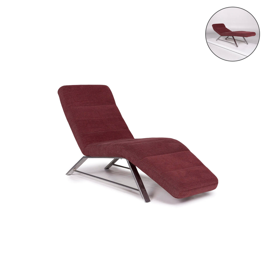 Willi Schillig fabric lounger red wine red relaxation function #11202