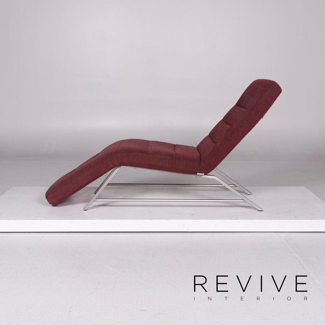 Willi Schillig fabric lounger red wine red relaxation function #11202