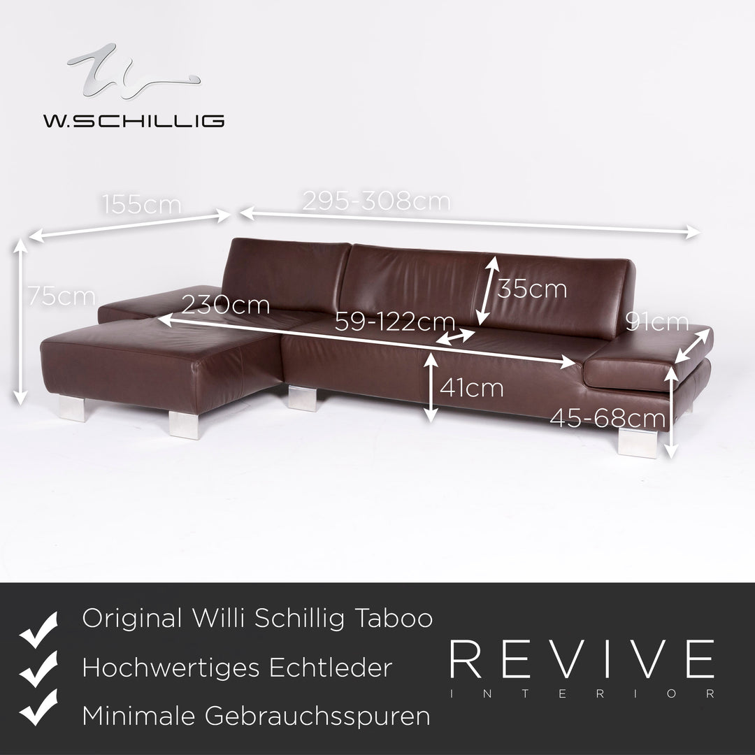 Willi Schillig Taboo Designer Leder Ecksofa Braun Echtleder Sofa Couch #8551