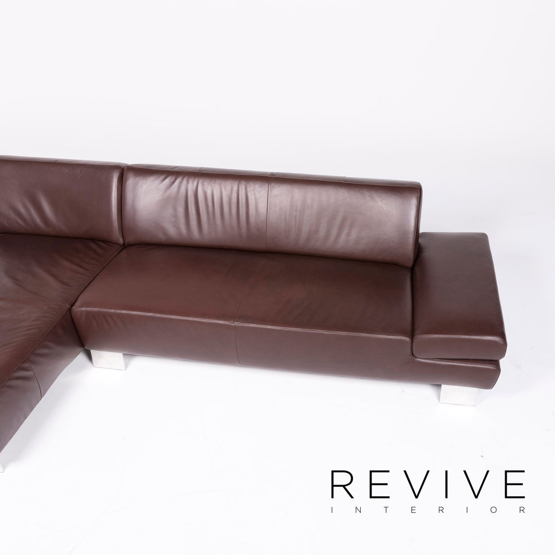 Willi Schillig Taboo Designer Leder Ecksofa Braun Echtleder Sofa Couch #8551