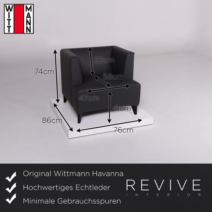 Wittmann Havanna Leder Sofa Garnitur by Paolo Piva Grau Dreisitzer Sessel #10864